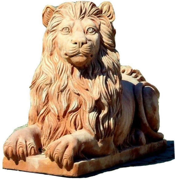 Liegender Terracotta Löwe - Leone sdraiato